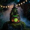 Decoraciones de Escritorio para Dormitorio Lámpara Caldero de Bruja de Halloween, Adorno de Estatua de Resina, Figuras Detalladas Decorativas Espeluznantes Luz para Escritorio de Mesa