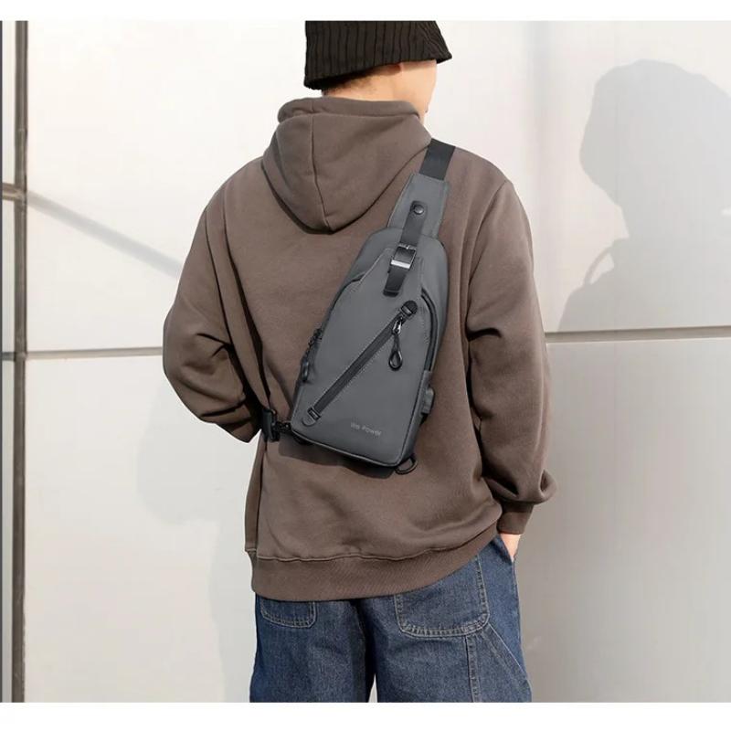 High Quality Waterproof Men Chest Bag Nylon Large Capacity Outdoor Travel Shoulder Bag Casual Crossbody Messenger Bag