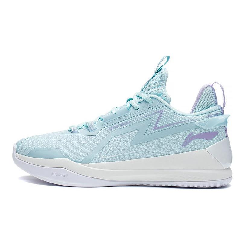 Scarpe da Basket LiNing Flash 2.0 Resistenti all'Abrasione Traspiranti Basse da Uomo Colore Blu Ghiaccio Chiaro ABAS099-5
