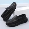 Men Loafers Platform Nurse Shoes  Casual Wide Soft White Leather Shoes for Father Large Size Orthopedic Shoes