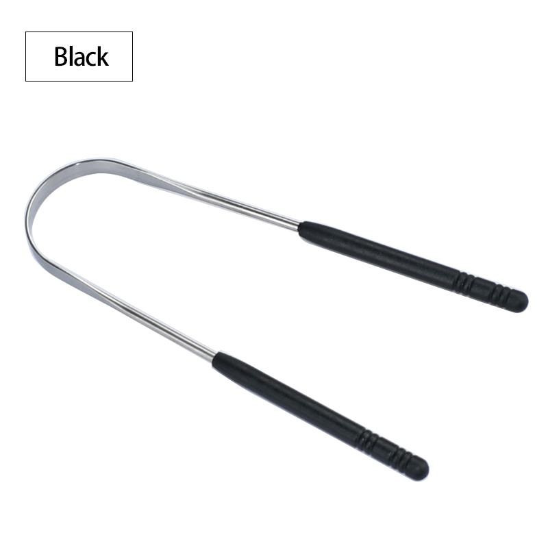 

Tongue Scraper Stainless Steel Tongue Cleaner Professional Teeth Cleaner Kit Metal Adults Eliminate Dental Tools чорний