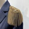 New Rhinestone Shoulder Tassel Epaulet Long Chain Detachable Shoulder Epaulettes Gold Badge Clothing Accessories
