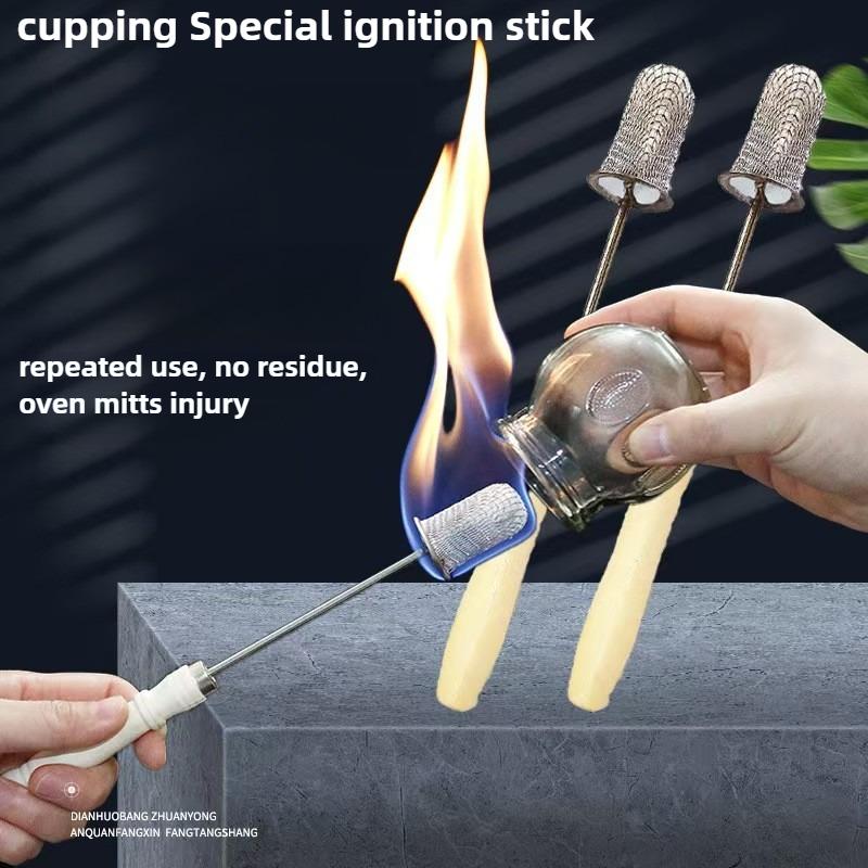 New Type Acupuncture Cupping Massage Igniter Vacuum Bamboo Glass Cupping Cups Massage Cotton Ball Bottle Tools