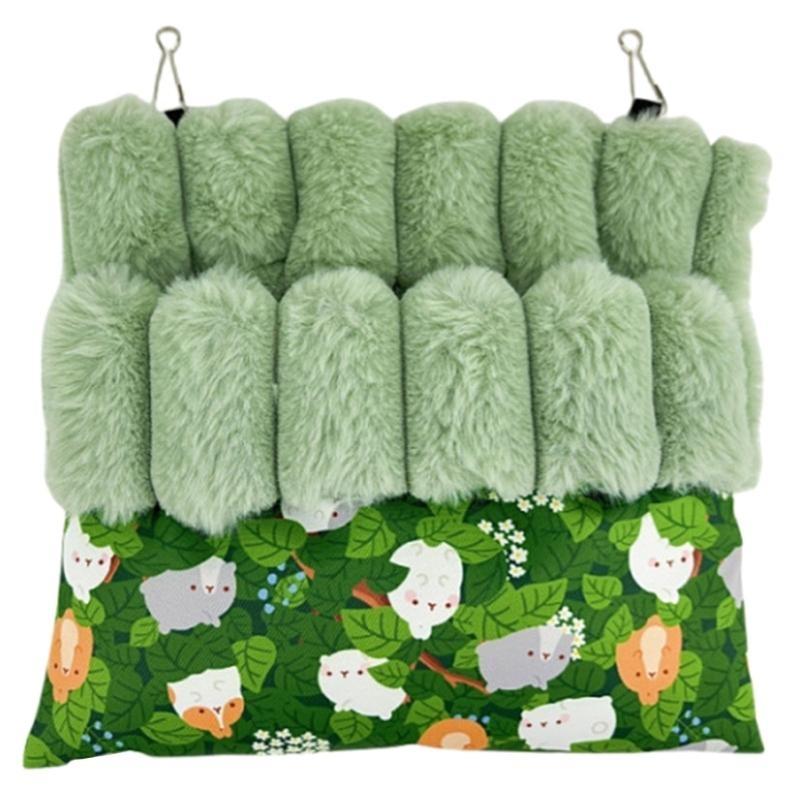 

Parrot Cage Rodents Hammock Rabbits Bed House Supplies Guinea Pigs Ferrets Plush Nest Resting Warm Bed Small Pet Items sleeping bag nest зелений