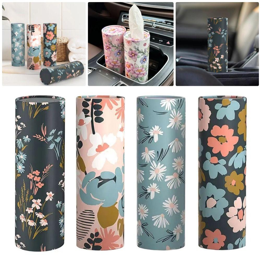 1Pcs Paper Cylinder Paper Cup Holder 3 Layers Cylinder Box Car Home Tissues Holder  Car Interior