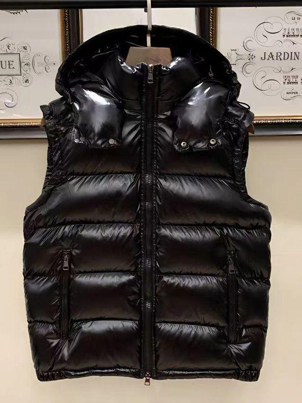 2023 Unisex Błyszcząca Ciepła Kamizelka Puchowa Bez Prania z Odpinanym Kołnierzem Stójką