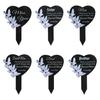 Remembrance Plaque Heart Shape Cemetery Memorials Gift Weatherproof Acrylic Engraved For Loved One Outdoor Decoration