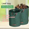Sac à feuilles de jardin grande capacité Sac de collecte de branches et de feuilles mortes Vert foncé PP tissé Réutilisable Sac à déchets végétaux Fournitures
