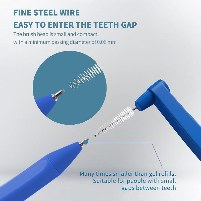 with PortableCase 20Count for Cleaning Interdental Brush Cleaners Dental Tooth Flossing Head Oral Hygiene Angle Easy clean teeth