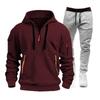 Mens Tracksuit Set Hooded Sweatshirt Jogger Pants Winter Sportswear