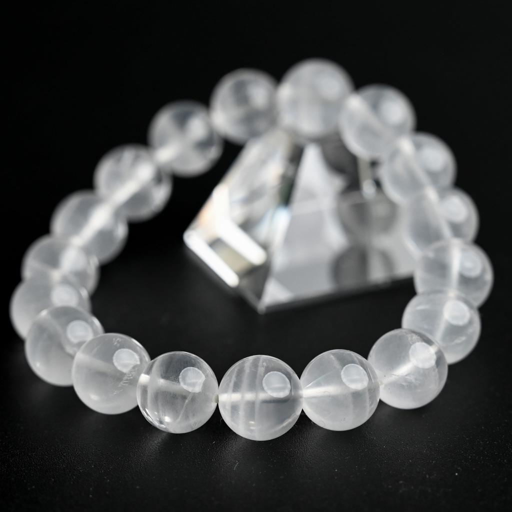 Eigado Lemurian Seed Quartz 18 approximately 17cm inner natural power good luck Bracelet, beads, 11.5mm each, diameter, stone, stone, charm,