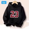 Neuer Baumwoll-Pullover-Hoodie mit Aufdruck Nummer 23 für Jungen, Langarm, Streetwear, Harajuku Top, Kinder Kapuzenpullover Gr. 23