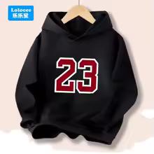 Neuer Baumwoll-Pullover-Hoodie mit Aufdruck Nummer 23 für Jungen, Langarm, Streetwear, Harajuku Top, Kinder Kapuzenpullover Gr. 23