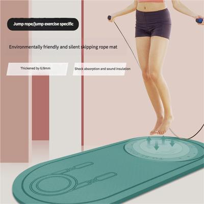 Extra Thick TPE Jump Rope Mat for Indoor Fitness, Non-Slip Silent Exercise Pad with Shock Absorption for Home Gym Floor Protection