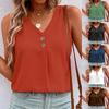 Womens  Casual Long Sleeve Round Neck Chambray Blouse Top