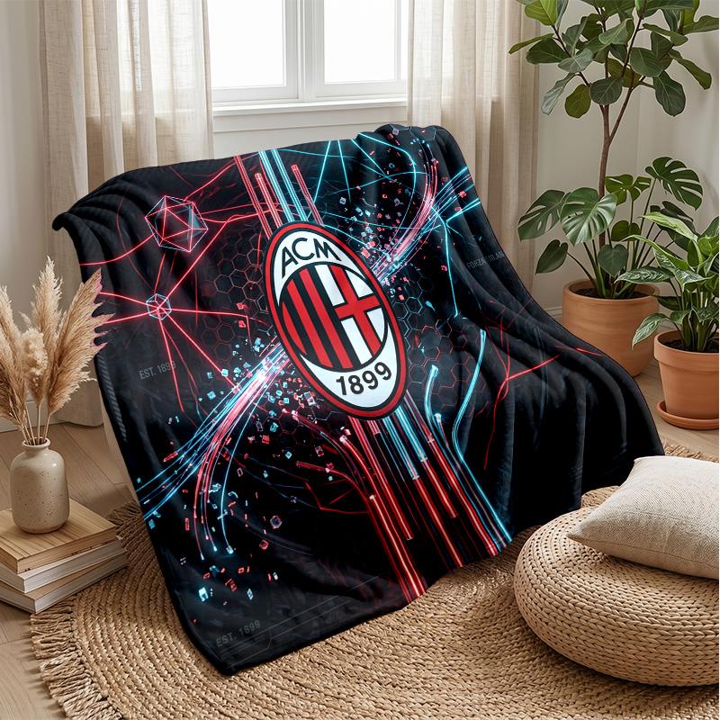 AC Milan Theme blanket Soft Flannel Blanket Plush Throw Blanket Cozy Sofa Bed Blanket for Home Decor