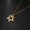 Lucktune Herzagramm Stern Anhänger Halskette Edelstahl Herz Fünfeckige Kette Halskette Damen Paar Schmuck Hochzeitsgeschenk