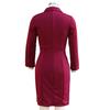 Damen Herbst Langarm Bodycon Arbeitskleid Revers Knopfleiste Formelles Kleid Midi Business Büro Etuikleid Bleistiftkleid