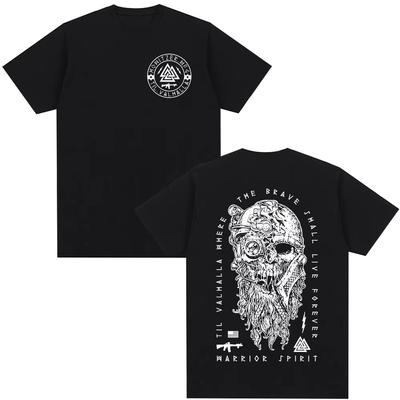 2026 Til Valhalla Kriegergeist Battleborn Militärischer Grunt Taktik Skelett Grafik T-Shirts Herren Damen Kleidung Gothic T-Shirts