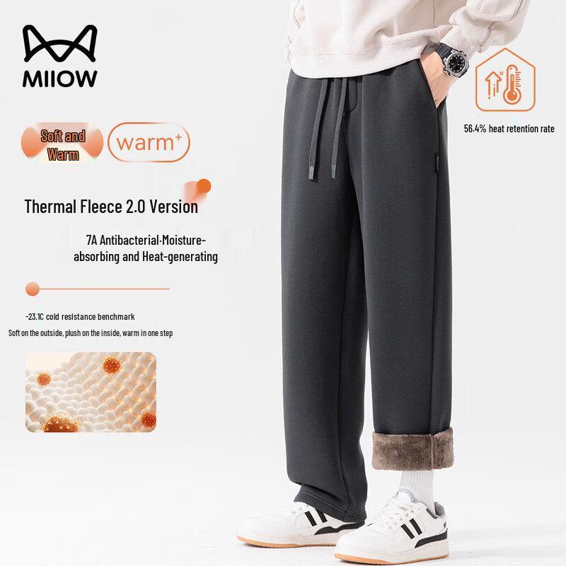 

Maoren Men s Thermal Fleece Lined Straight-Leg Casual Pants L