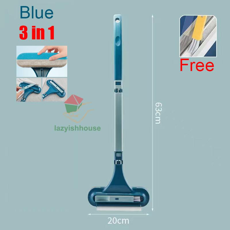 Glass Cleaning Tools Double-sided Telescopic Rod Window Cleaner Mop Squeegee Wiper Long Handle Brush Kitchen Accessories