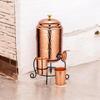 Copper Water Dispenser Set – 5 Litres | Hammered Natural Finish | Includes Stand, 2 Glasses & ABS Tap | Ayurvedic Tamra Jal Water Storage Pot