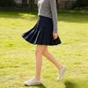 Sailor-Style Pleated Dark Blue Skirt – Short, Solid Color, School Uniform Style