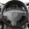 For Opel Corsa C Combo C 2001-2006 Vauxhall Holden Tigra Hand Braid Car Steering Wheel Cover Black Leather Red Line Red Strip