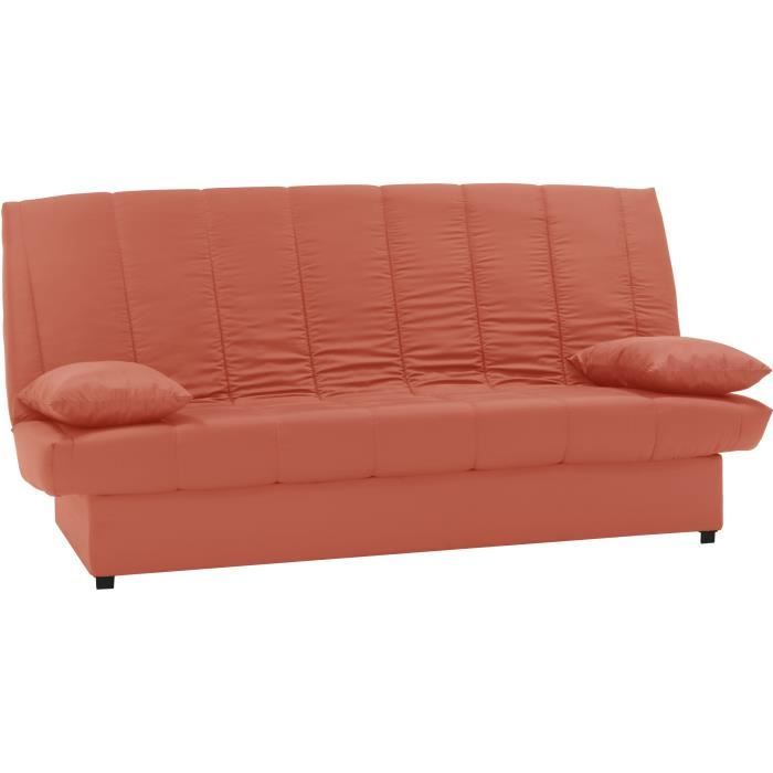 3-seater Sofa Bed - 100% Cotton Terracotta Fabric - Contemporary Style - L 190 X D 92 Cm - MILA