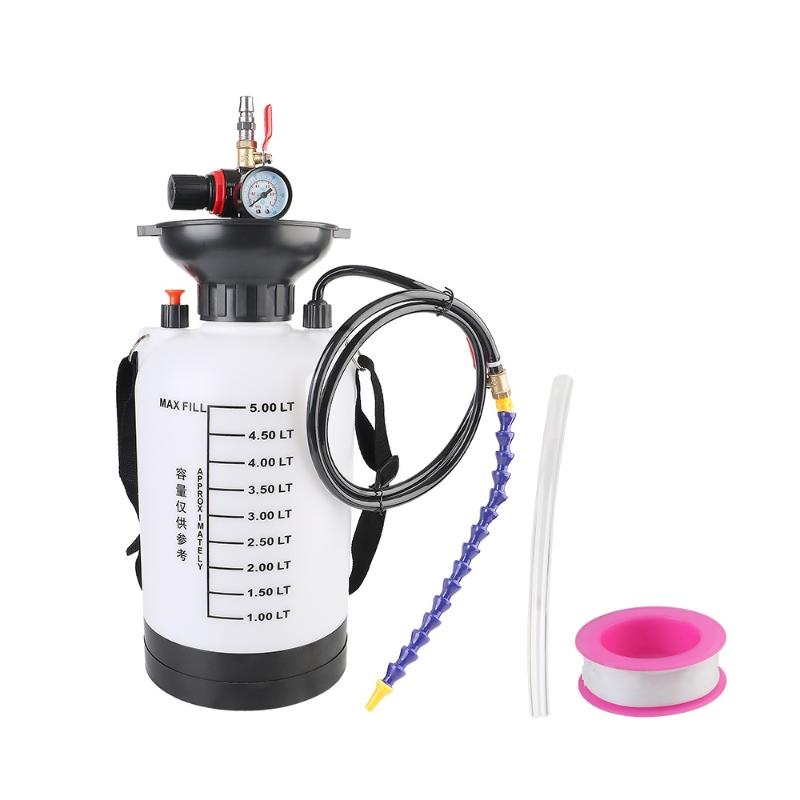 5L Pumpe Ölwechsel Auto Kraftstoffbefüllung Bremsflüssigkeit Betankung Hochdruckmanometer 150Psi 1/4" Adapter Pneumatische Ölpumpe Werkstattwerkzeug
