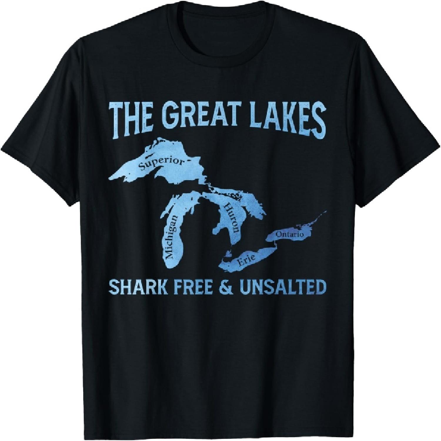 The Great Lakes Shark Free & Unsalted Michigan T-Shirt S