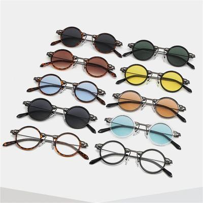 Retro Driving Shades Eyewear Small Round Sunglasses For Men Women Punk Sun Glasses Ocean Color Clear Lens Gradient Glasses