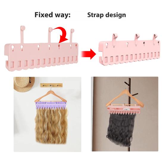 Hair Extension Holder Wig Storage Rack Multipurpose Easy To Install Wall Mounted Multiple Wigs Hanger Storage Organizer