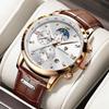 Casual Business Leather Watch For Men Fashion Military Sports Chronograph Clock Male Waterproof Luminous Quartz Wristwatch