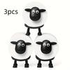 3pcs Black Sheep Toilet Paper Holders  Self-Adhesive Bathroom Decor Design Bathroom Decorations Toilet Paper Storage Containers