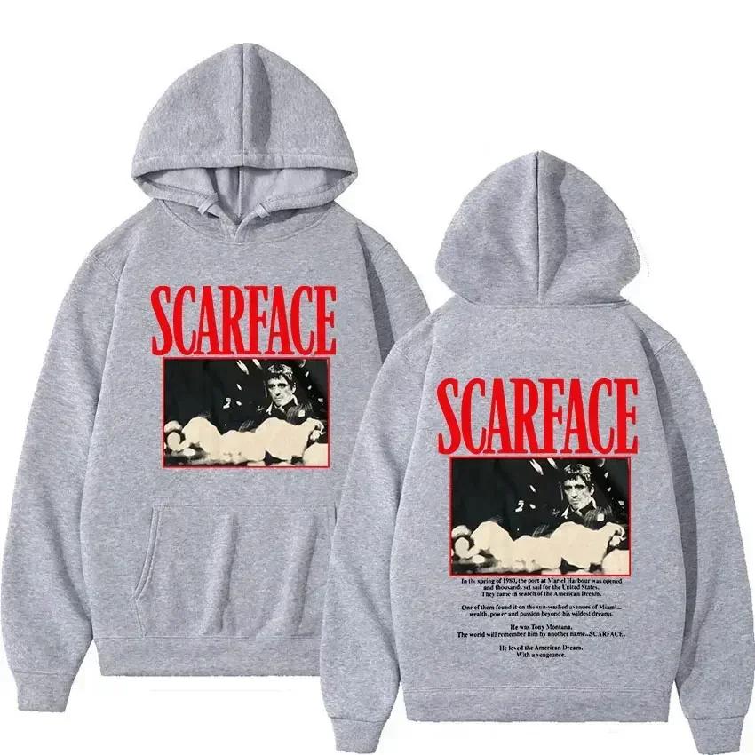 Klassischer Film Scarface Tony Montana Hoodie Damen Hip Hop Vintage Langarm Winterkleidung Damen Ästhetische Kleidung