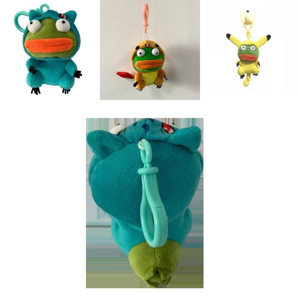 Cute Pepe The Frog Plush Keychain Doll Pendant Pikachu Kid Gift
