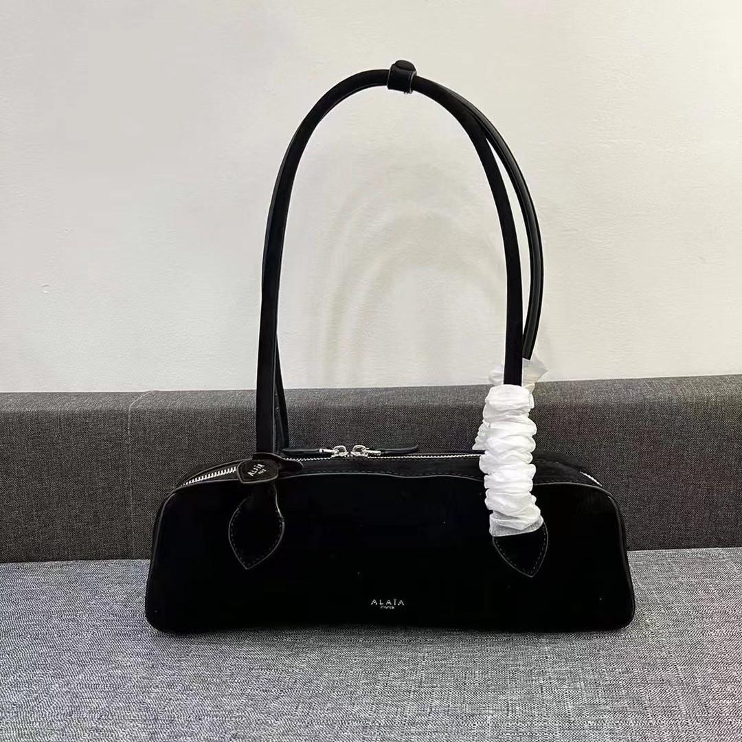 Сумка-багет из матовой натуральной кожи для подмышек - женская сумка через плечо высокого класса чёрный