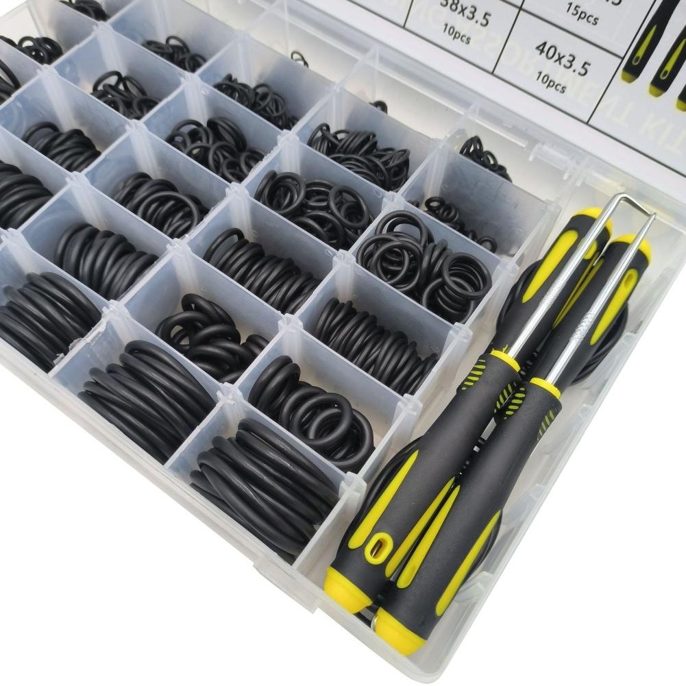 

1540 Pieces Rubber O Ring Kit High Temperature Resistant for Plumbing Automotive and Pressure Washer Repairs with Storage Box A