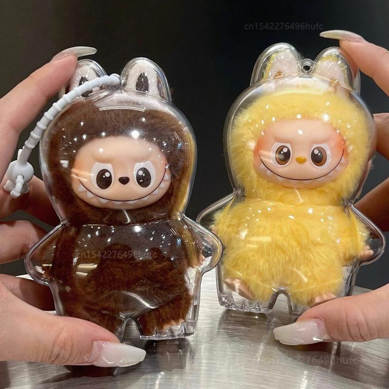 Transparent Shell For Labubu Mini Dustproof Protective Case for Labubu V4 The Monster Pin for Love Series Plush Doll Accessories