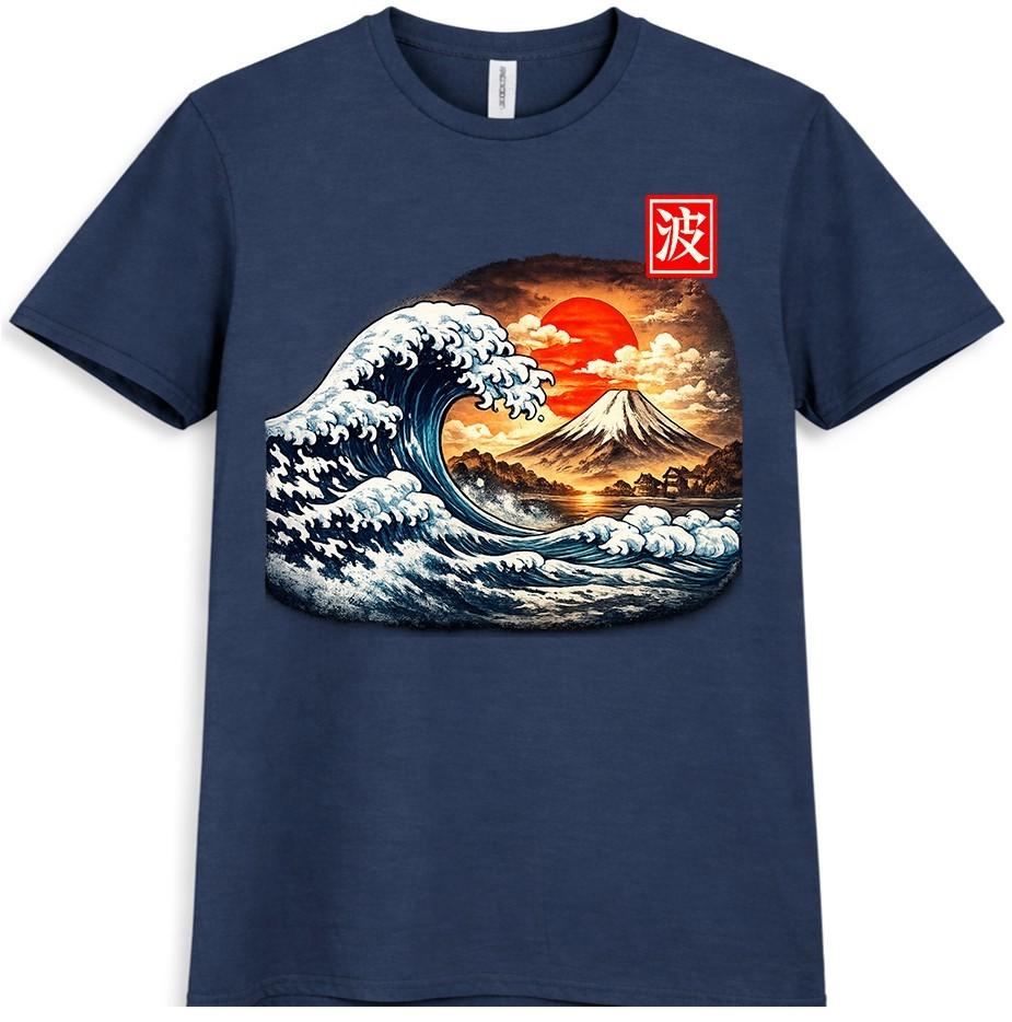 Great Wave Off Kanagawa T Shirt Japanese Ukiyoe Ocean Art Mount Fuji Graphic Tee