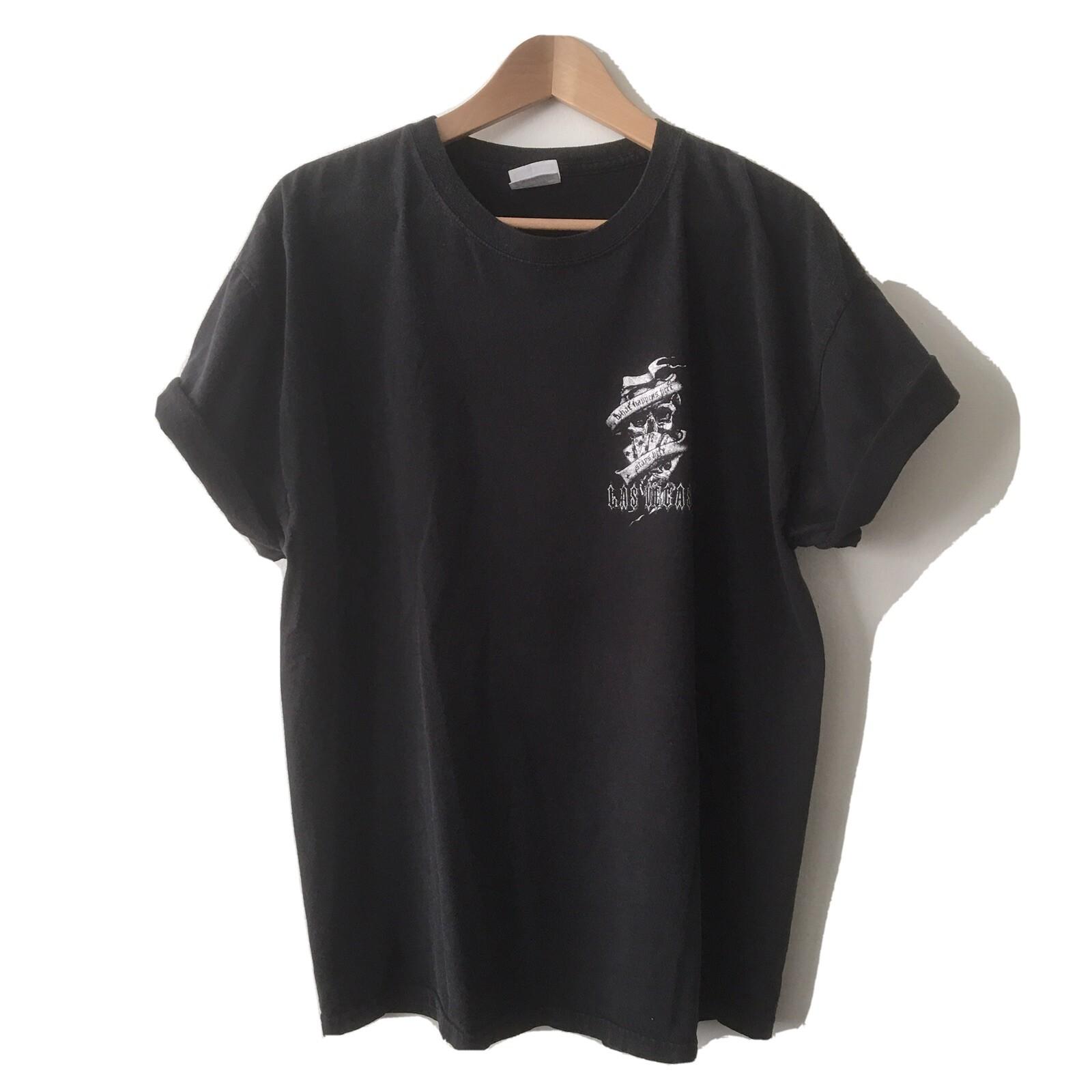 Vintage Hanes Las Vegas Skull T-shirt 100% Cotton Black Mens Unisex Size XL XL