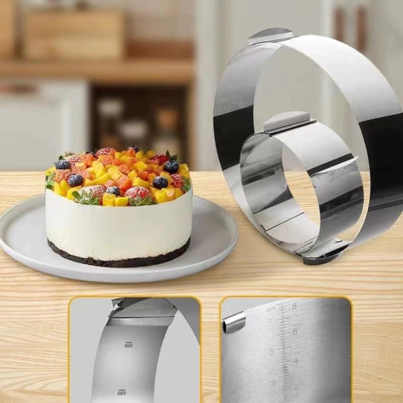 1Pcs Stainless Steel Telescopic Mousse Ring Circle Mold Rustproof Adjustable Mousse Cake Ring For Easy Release Baking Ring Tools