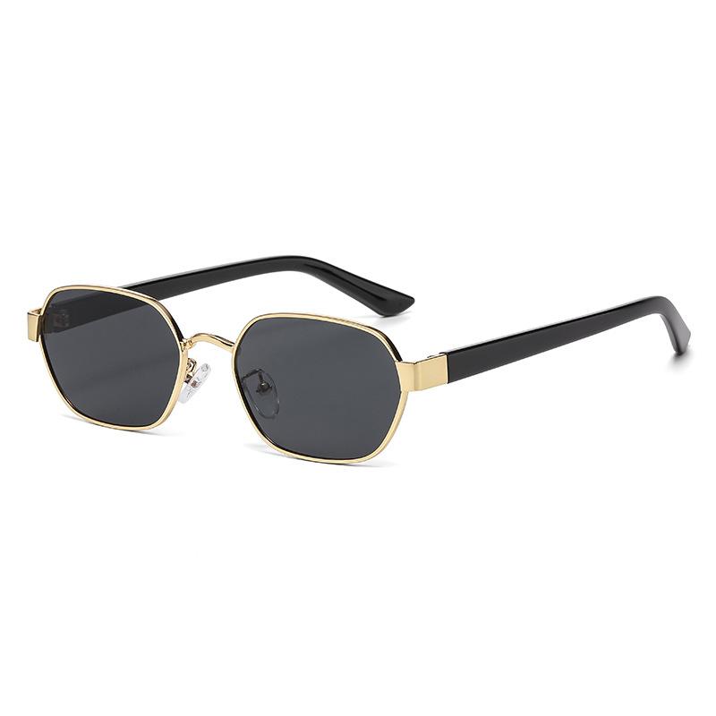 Polygonal Metal Frame Sunglasses Outdoor Driving Travel Fashion Decorative Shades for Men Women