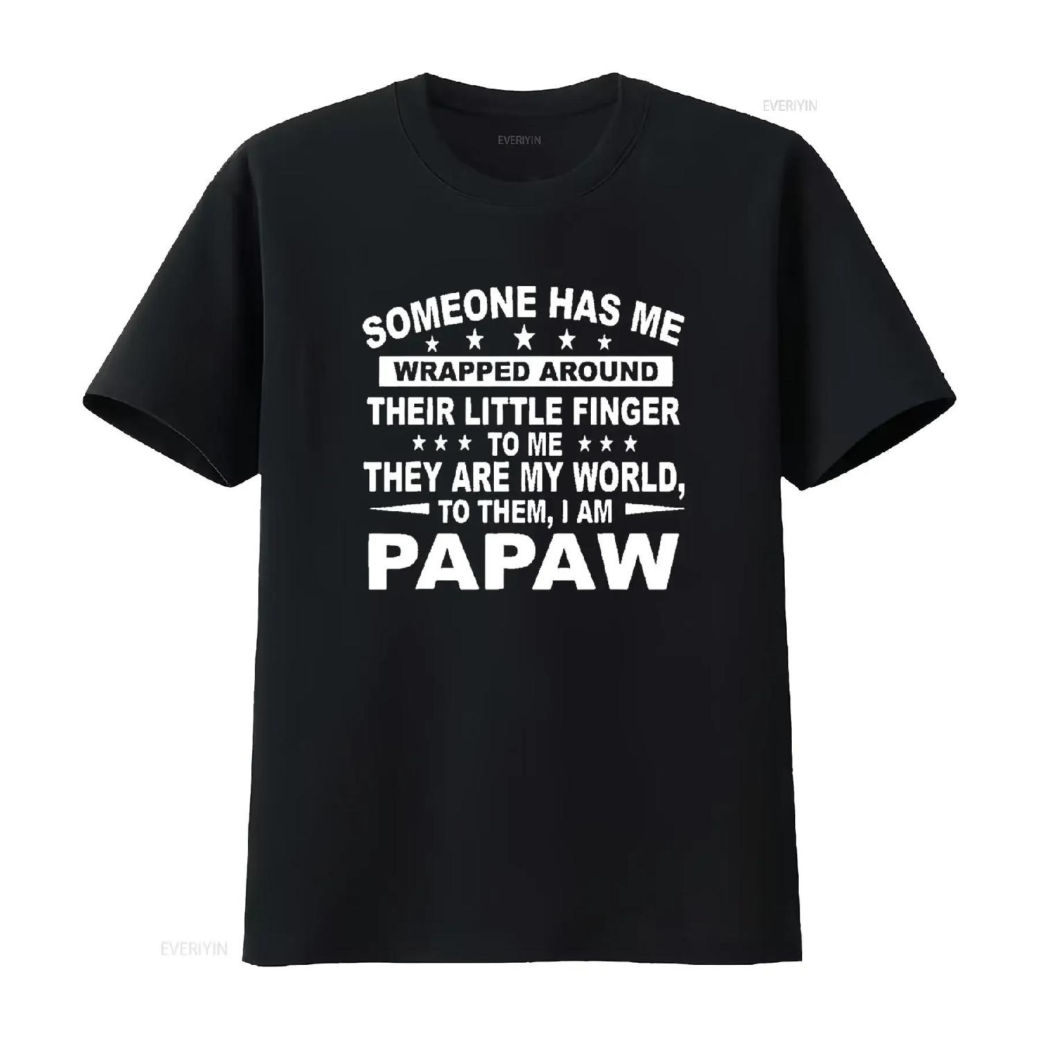 

Mens Someone Has Me Wrapped Around Their Little Finger Papaw T Shirt Black vintage Washed streetwear Comfortable Breathable S чёрный