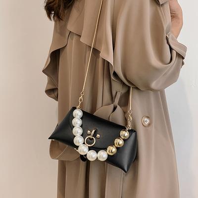 Women's Pearl Bag New Simple and Fashionable Niche Design Crossbody Handheld Shoulder Square Bag