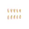24 Nail Art Summer Fresh Lemon French Small Yellow Flower Short Almond Nail Wear Nail