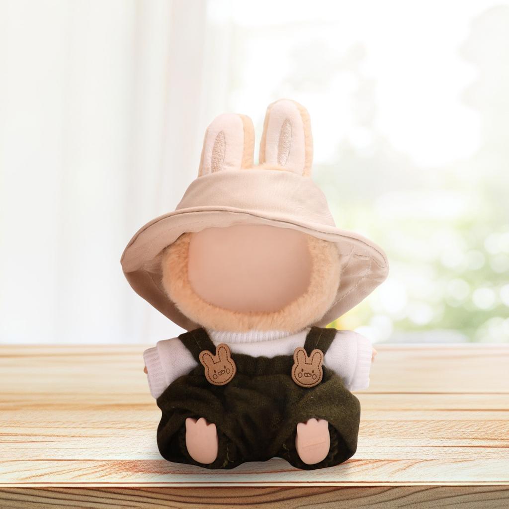 Rabu Cloth Pendant Dress Bow Plaid Scarf Set  Plush Doll Dress