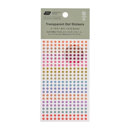 Hobonichi Techo TSUKI No IRO / See-through Round Stickers (3.5mm) Planner Accessories