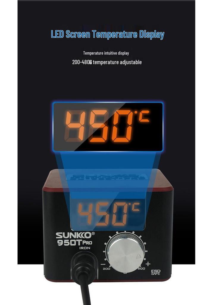 950TPRO Adjustable Temperature Digital Soldering Station - 75W T12 Soldering Iron with Constant Temperature Control 936 Model.